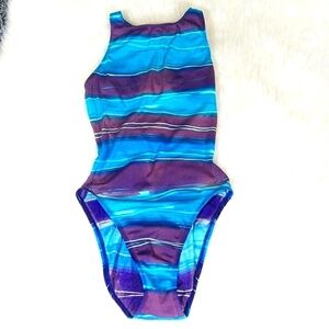 Sessa Blue Stripe High Hip One Piece Swimsuit 6